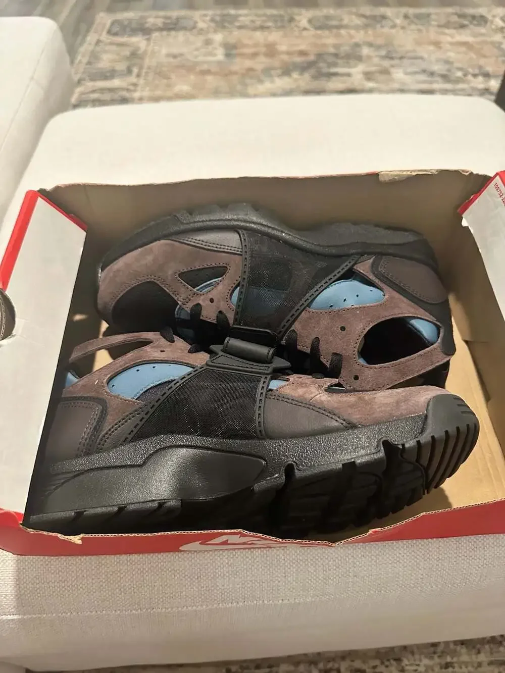 Nike Air Trainer Huarache Baroque Brown Smokey Blue IB0497-001 - Picture 1 of 10